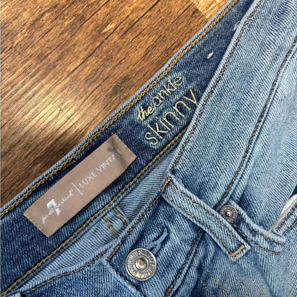 7 For All Mankind Luxe Vintage Ankle Skinny Size 27 - Picture 4 of 5